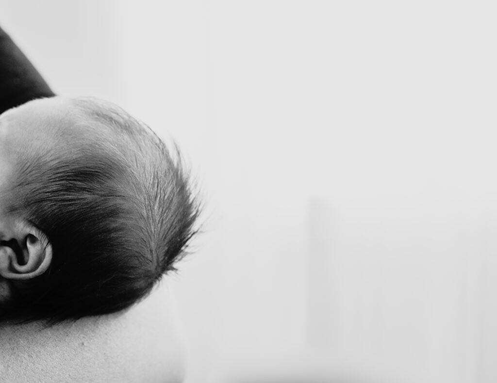 newborn baby head and hair 
fresh 48 photography