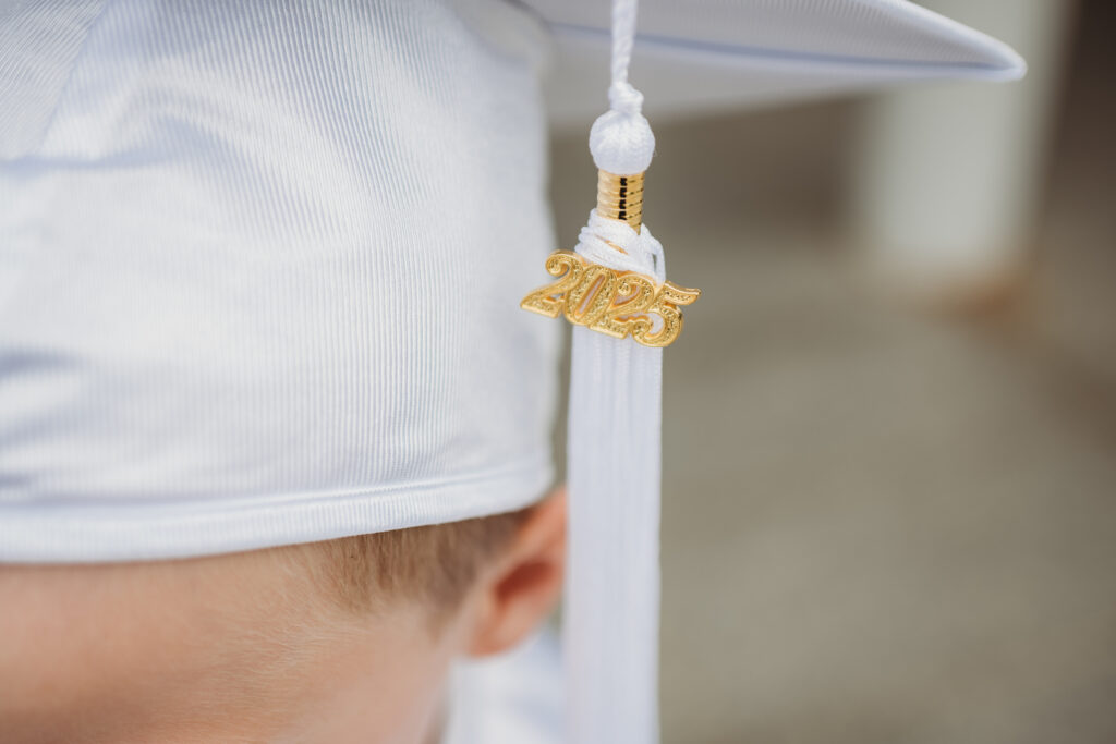 detail shot of tassel on pre-k graduation cap