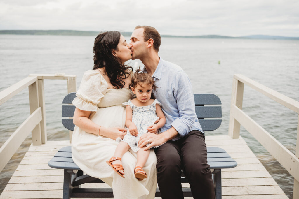 Blue Hill maternity photography session at oceanfront family cottage in Maine